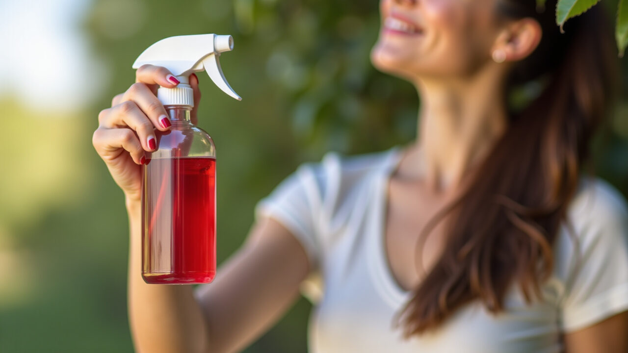 Spray de hibisco para revitalizar os fios.