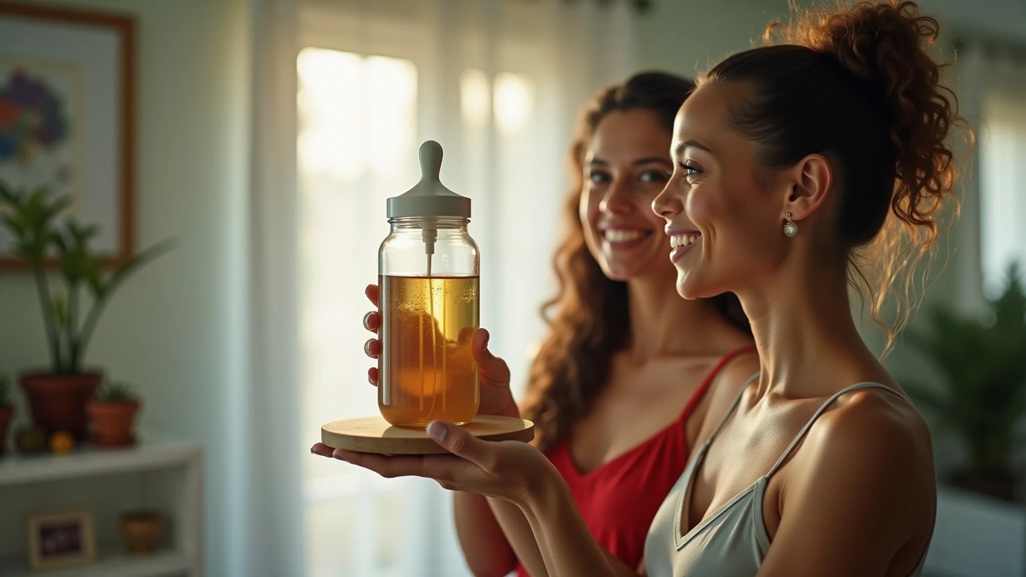 Mulheres brasileiras usando aromatizadores em casa.