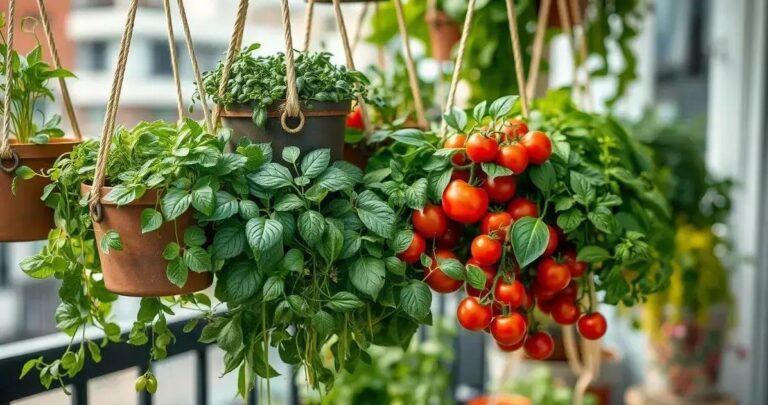 Ideias para uma horta em vasos suspensos: beleza e economia