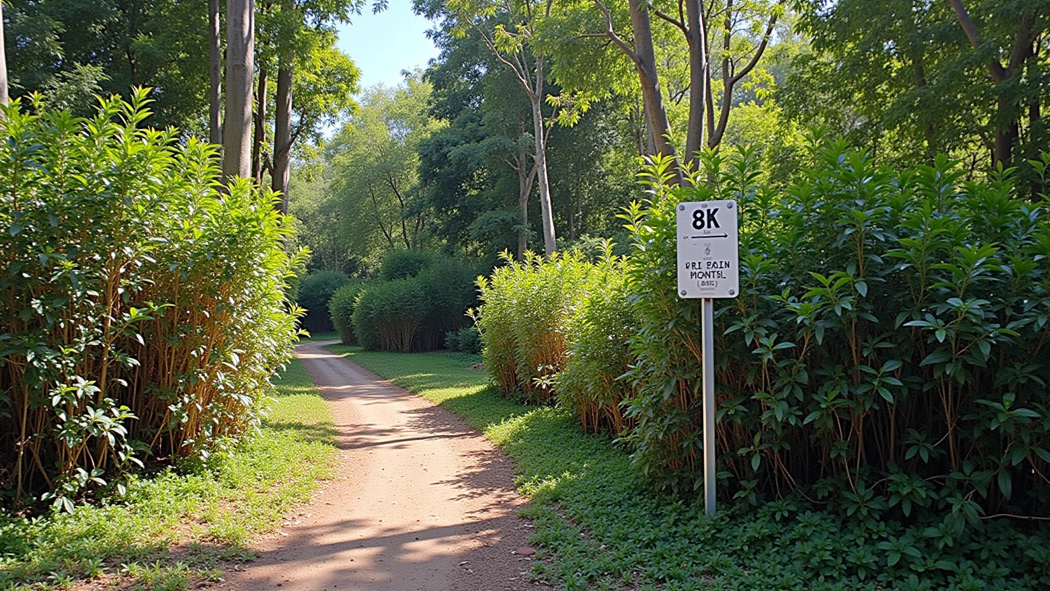 Entrada da trilha da Lagoinha do Leste, com vegetação exuberante e sinalização.
