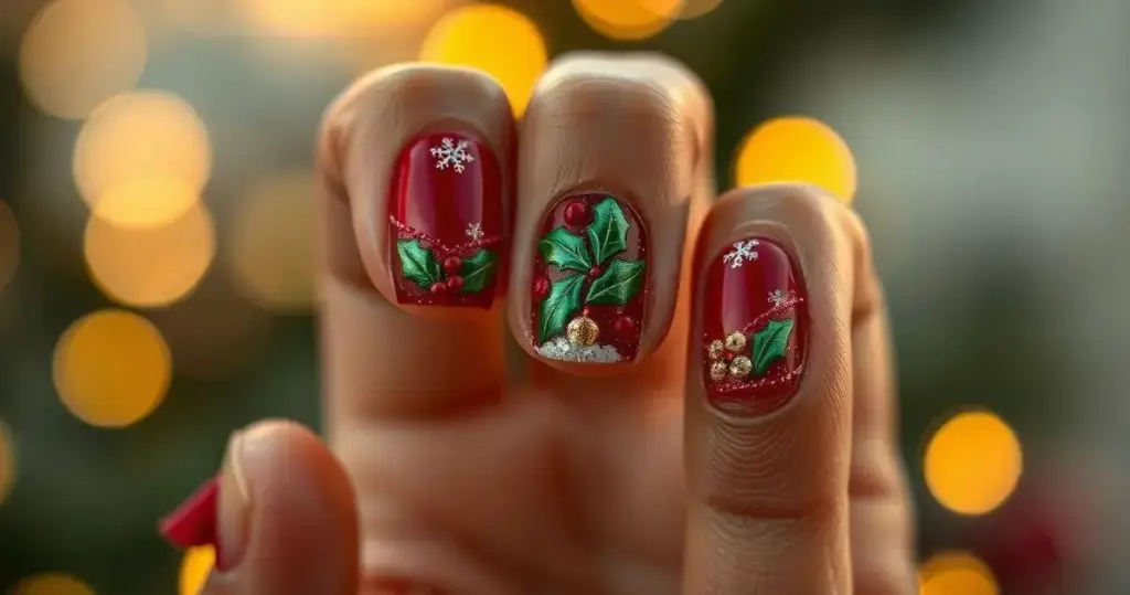 ideias de unhas para o natal