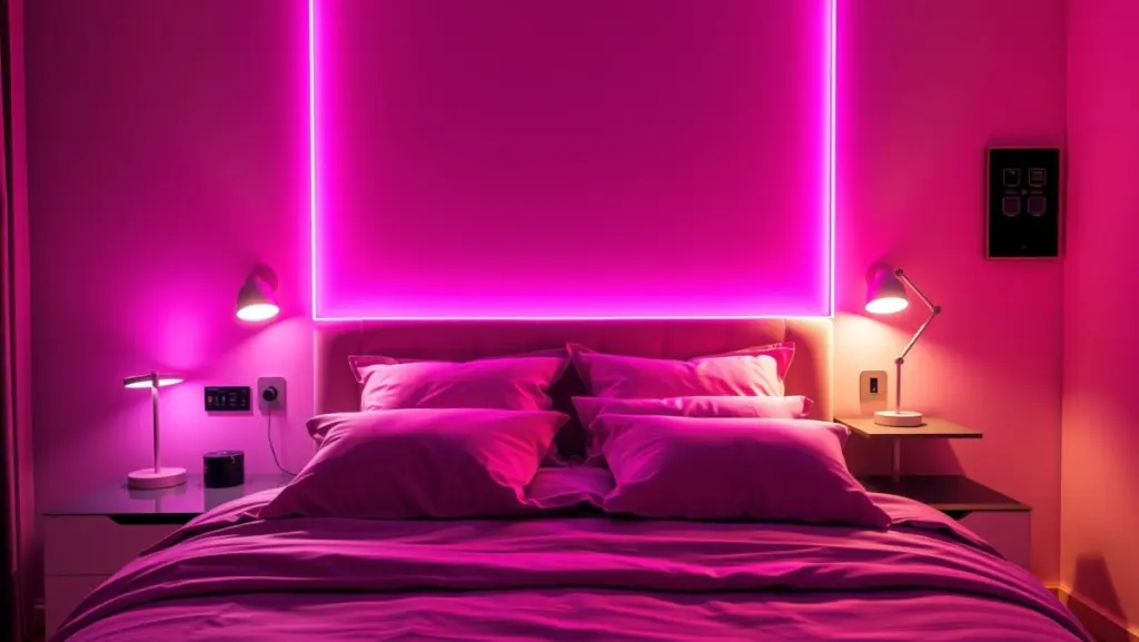 Iluminação Inteligente: Quarto Rosa com LED e Automação