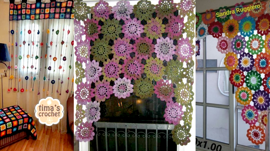 Cortinas de Crochê com Squares: Um ...