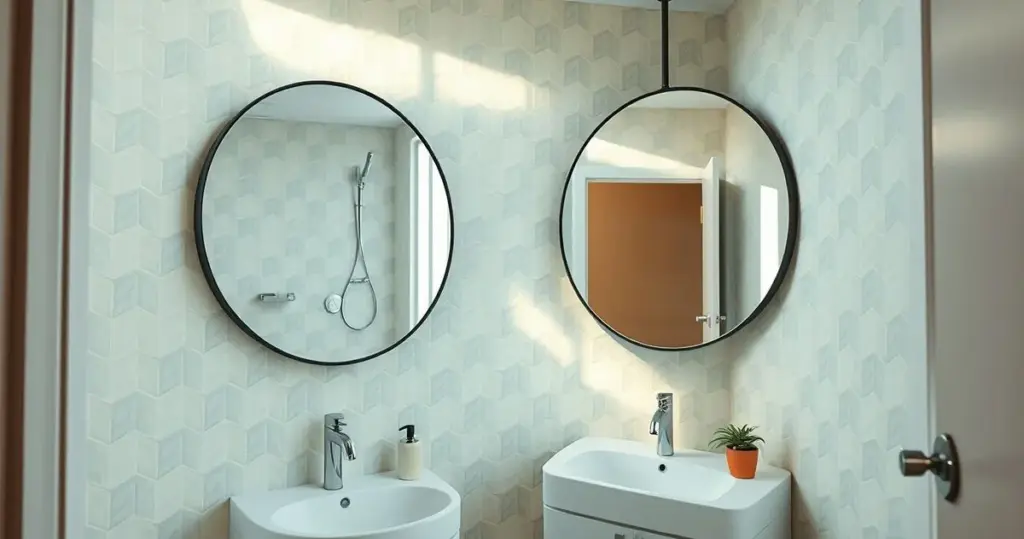 papel de parede lavável para banheiro pequeno moderno