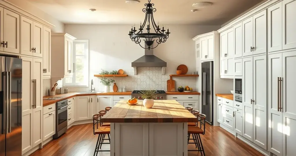 cozinha provençal moderna com toques rústicos