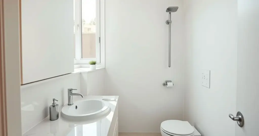 decoração de banheiro apartamento pequeno clean e minimalista