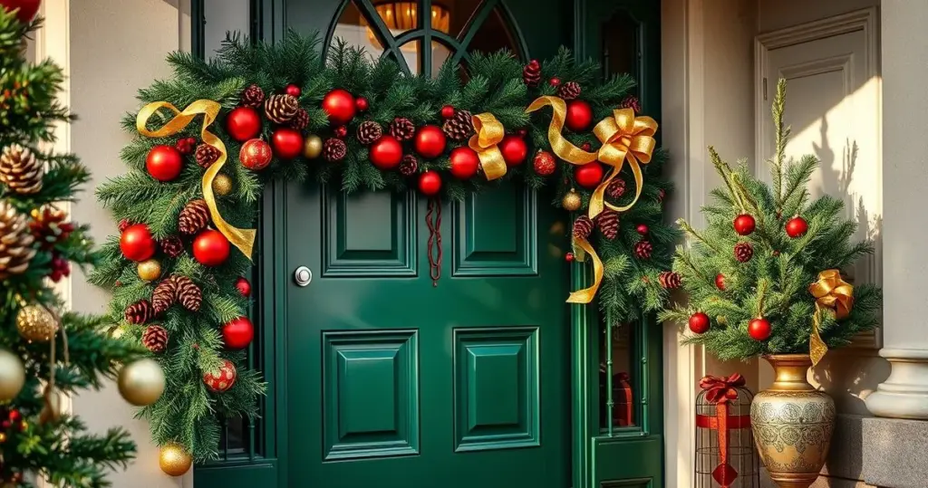 ideias de decoração de natal para porta de entrada