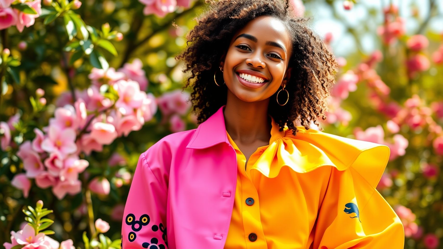 Tendências de moda primavera verão 2026: Look vibrante com cores e estampas florais para a nova estação.