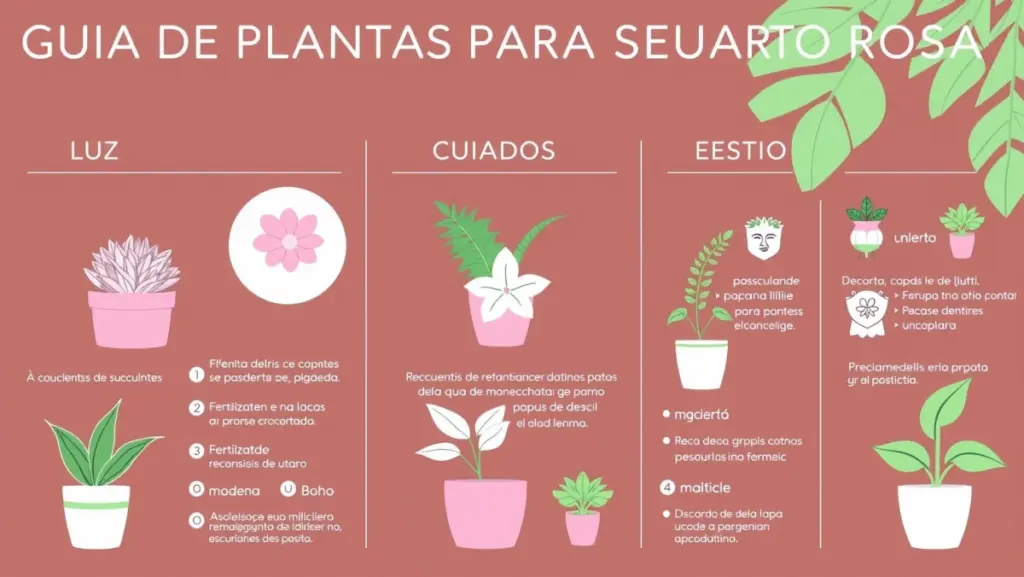 Infográfico: Guia de Plantas Para Quarto Rosa (Luz, Cuidados e Estilo)