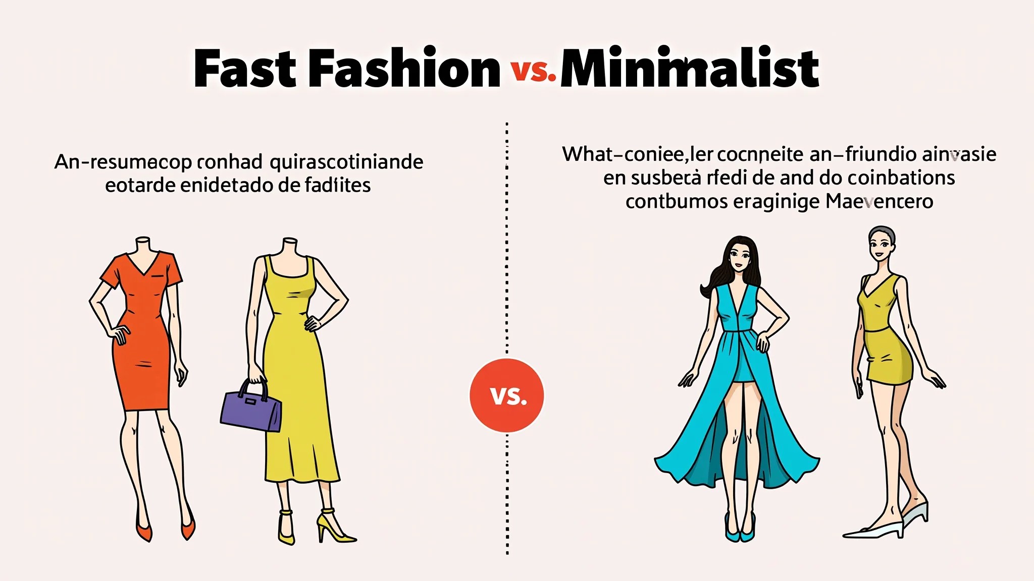 Infográfico: Fast Fashion x Moda Minimalista. Design limpo e profissional.