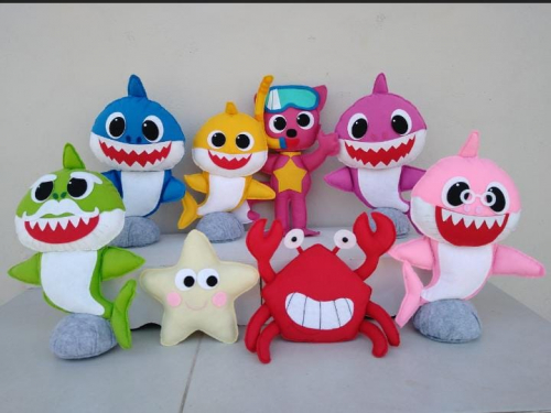kit bonecos de feltro Baby Shark | Japa ...