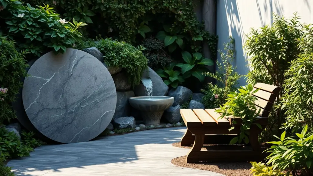 Jardim de Inverno com Detalhes em Granito Cinza: Natureza e Elegância