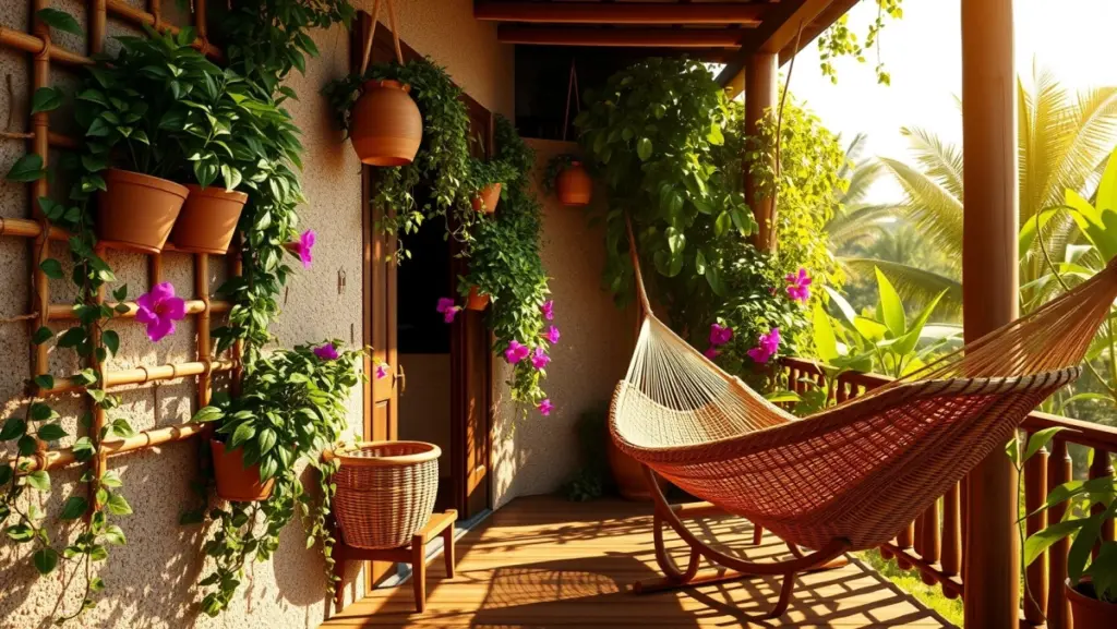Jardim Suspenso com Treliças: Elegância e Suporte