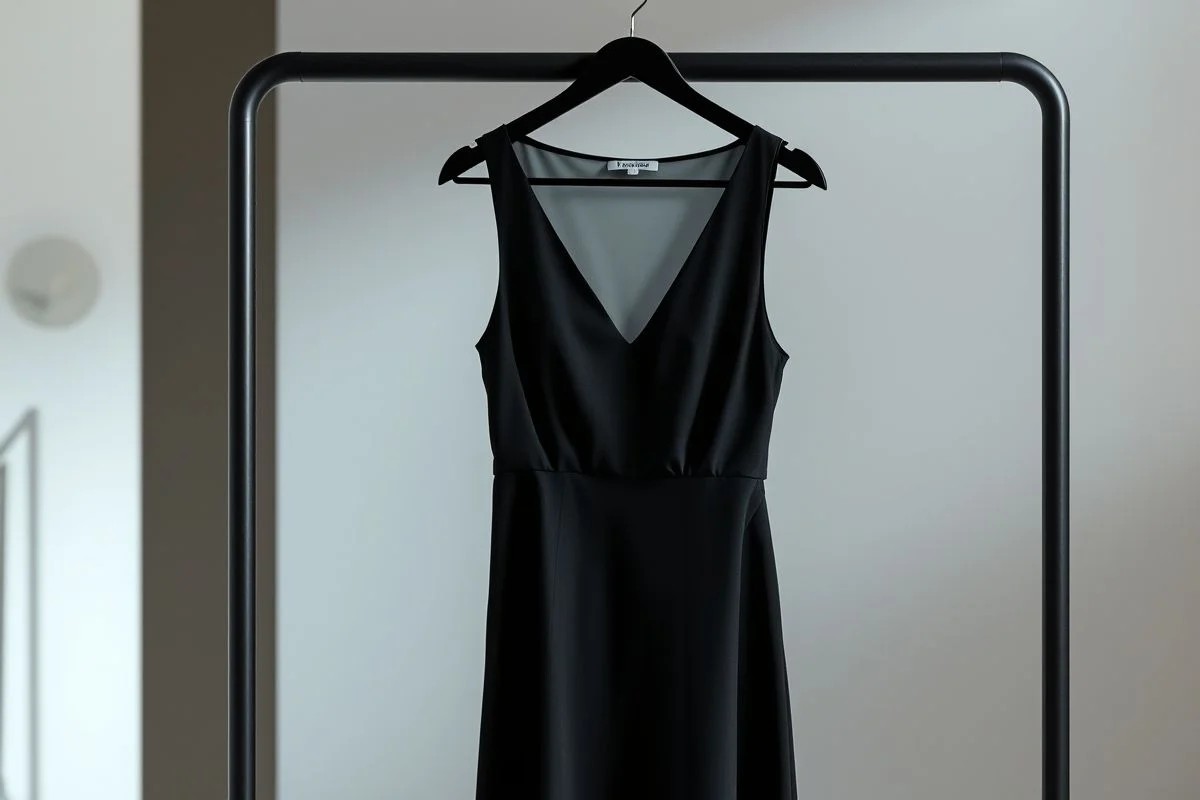 Vestido preto básico (LBD), peça essencial e versátil para diversas ocasiões.