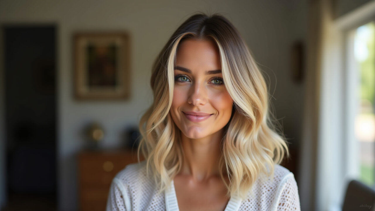 Long bob com babylights: toque de sol.