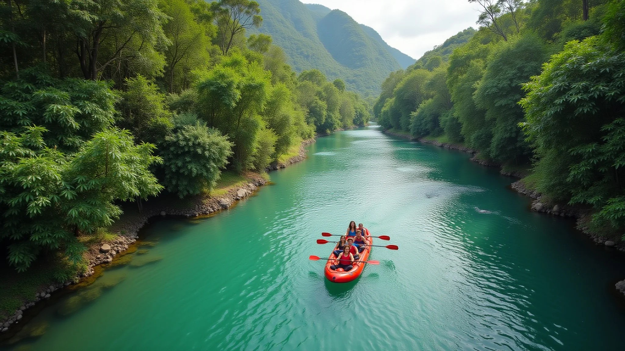 Rio cristalino em Bonito MS, natureza exuberante, aventura em família.