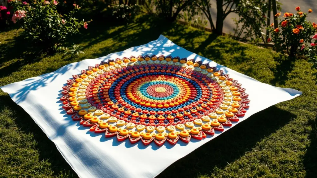 Mandalas de Botões: Arte Terapêutica e Relaxante