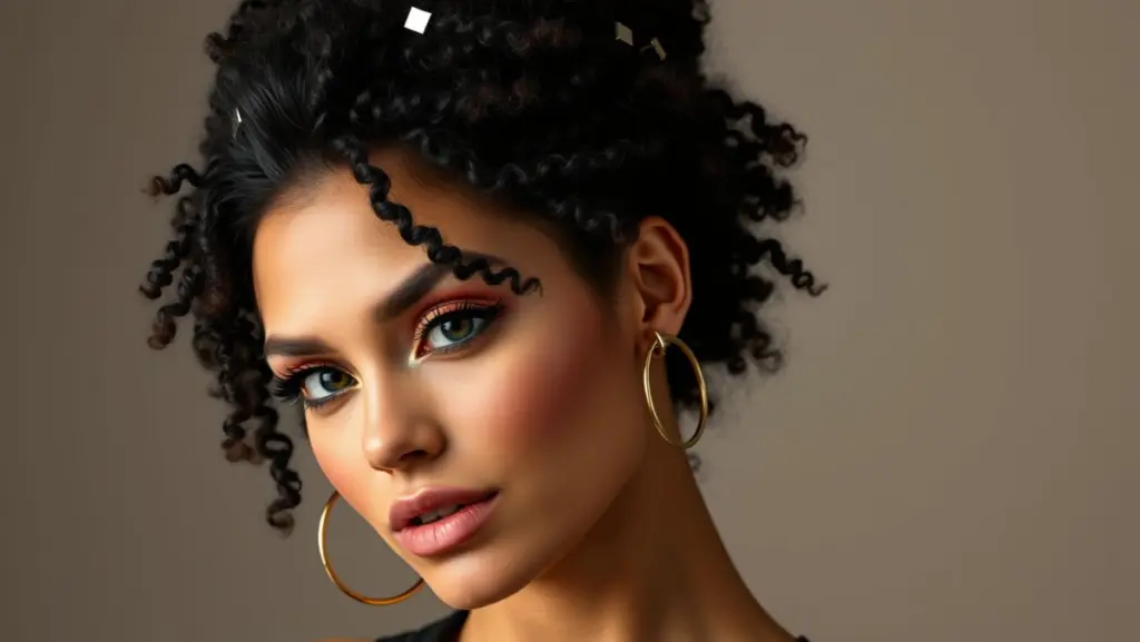 Meio Coque Alto com Acessórios Modernos: Tendências em Cabelo Meio Preso