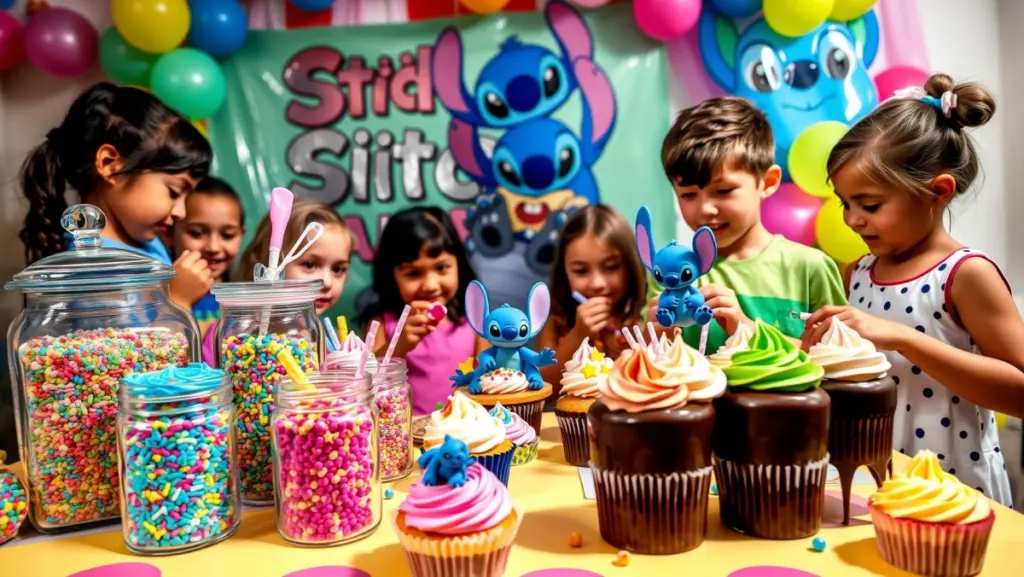 Mesa de Doces Interativa Stitch: Oficinas Culinárias para Crianças