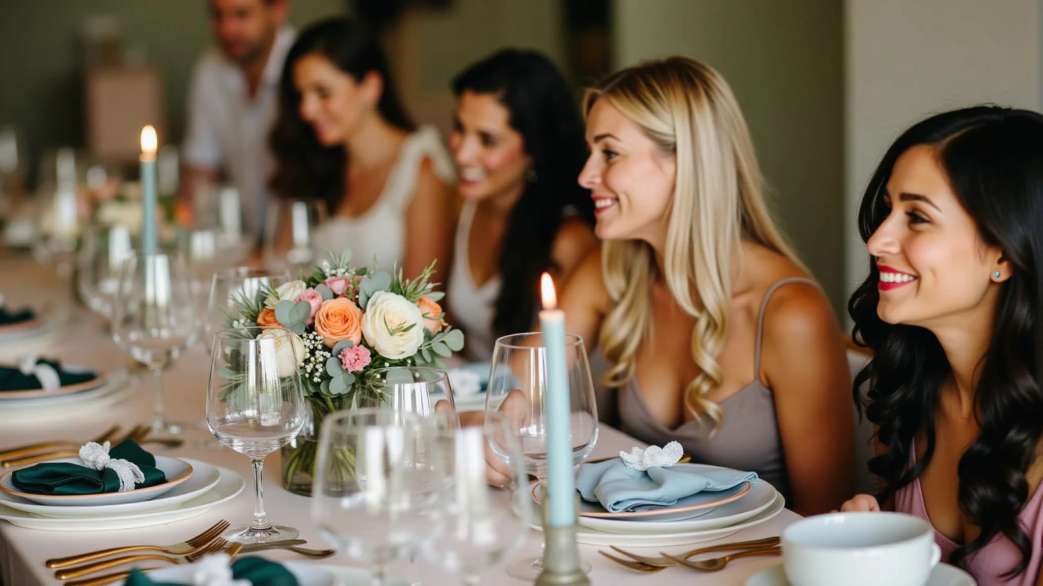 Mesa de jantar clássica com família brasileira