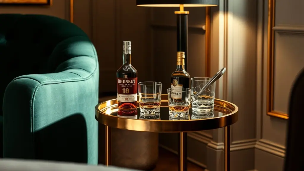 Mesa Lateral como Mini Bar: Elegância e Praticidade para Receber em Casa