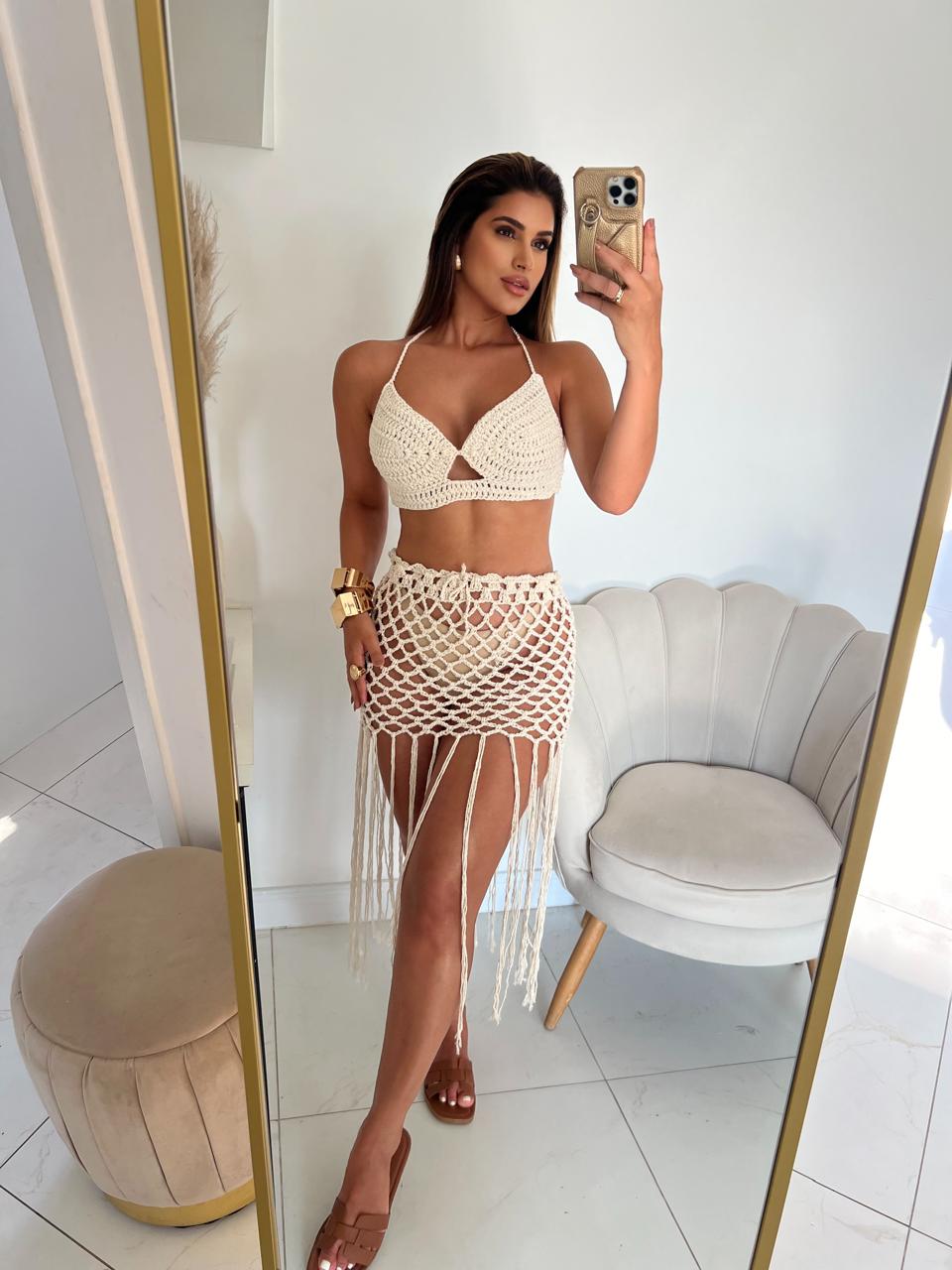 Croche Branca Croche Moda Praia