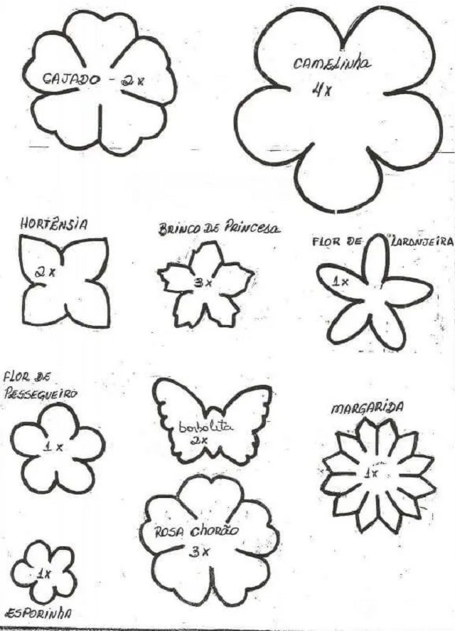 8 Moldes de Flores de EVA com Passo a ...
