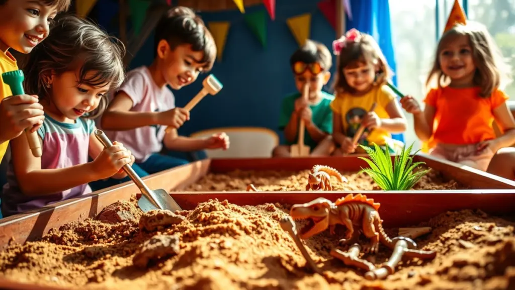 Oficina de Fósseis: Escavação Arqueológica na Festa de Aniversário