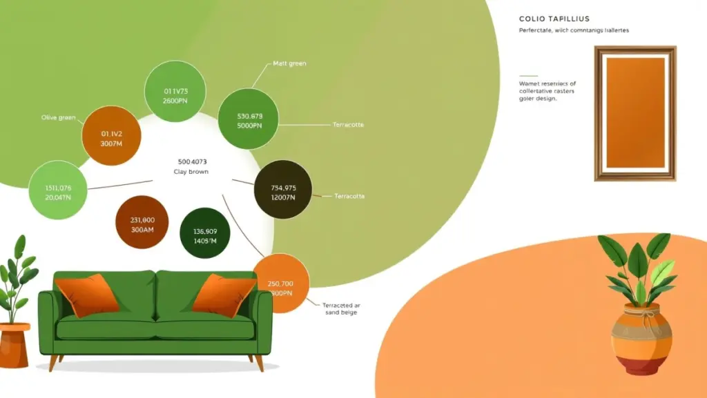 Paleta de Cores Complementares: Verde e Tons Terrosos na Decoração