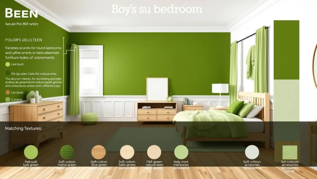 Paleta de Cores Quarto Menino Verde: Combinando Tons e Texturas para Aconchego