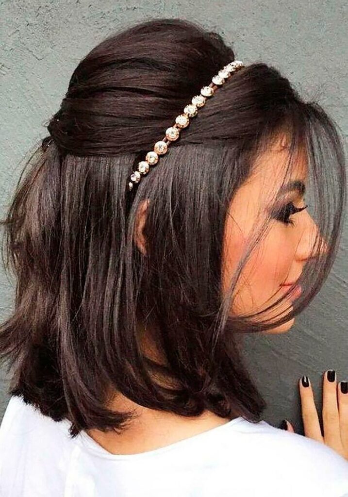 penteado de noiva com cabelo curto