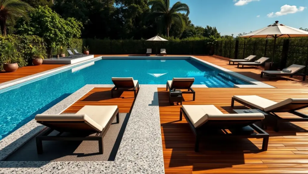 Piscina com Borda em Granito Cinza: Elegância e Segurança