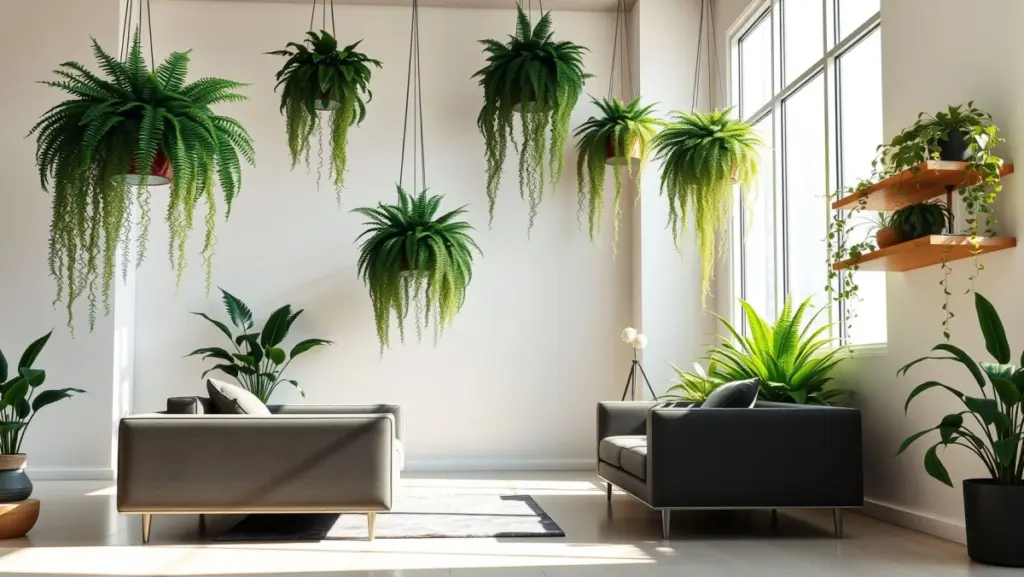 Plantas Pendentes para Sala: Elegância Vertical e Purificação do Ar