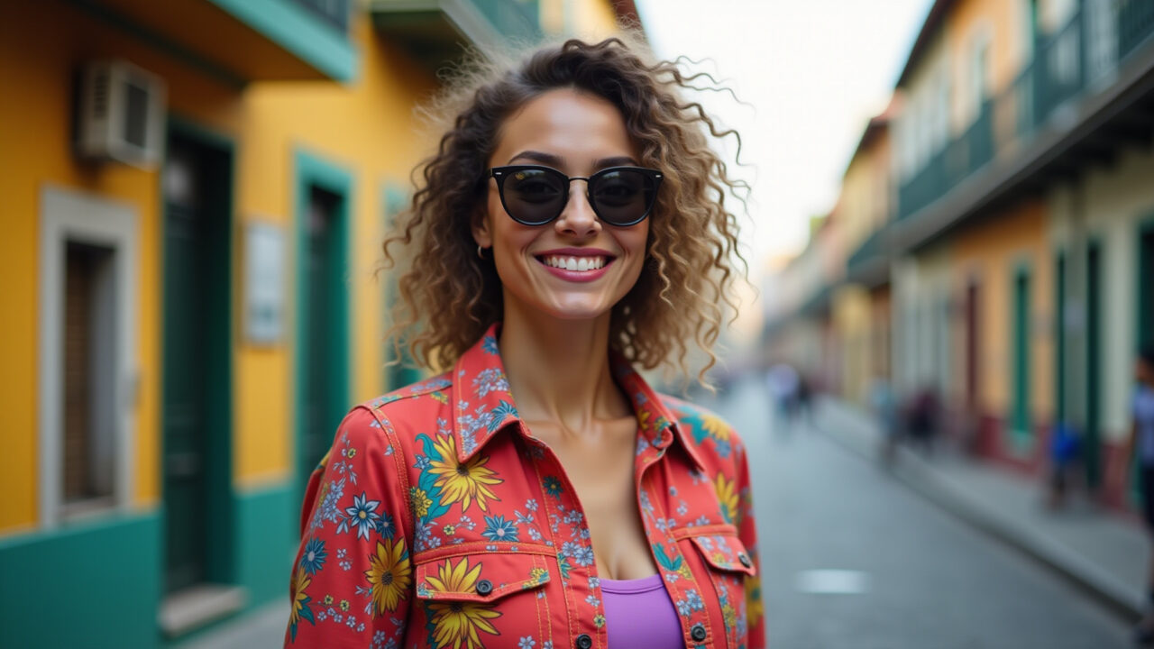 Moda influenciada pela música pop: estilo de rua brasileiro vibrante.