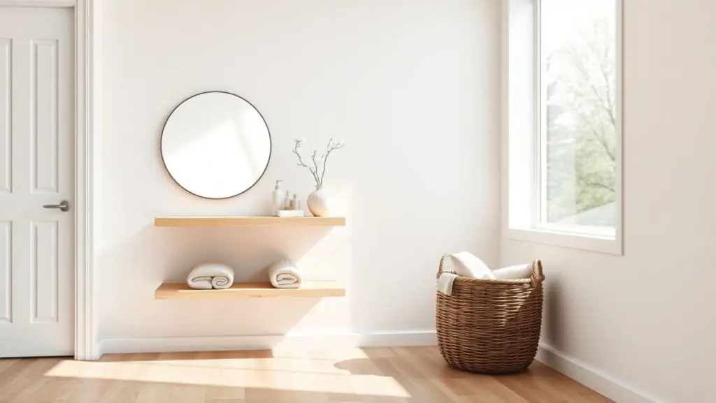 Prateleiras Flutuantes: Minimalismo e Elegância no Seu Banheiro
