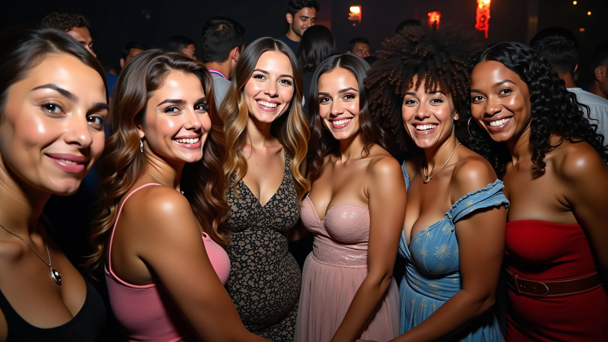 Amigas celebrando o Réveillon em Curitiba, Paraná.
