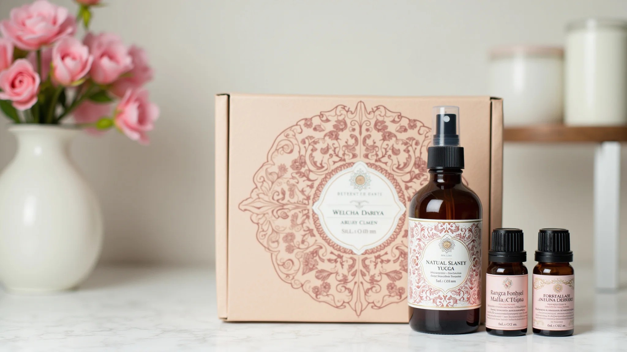 Kit de spa para o Dia das Mães com produtos naturais e óleos essenciais.
