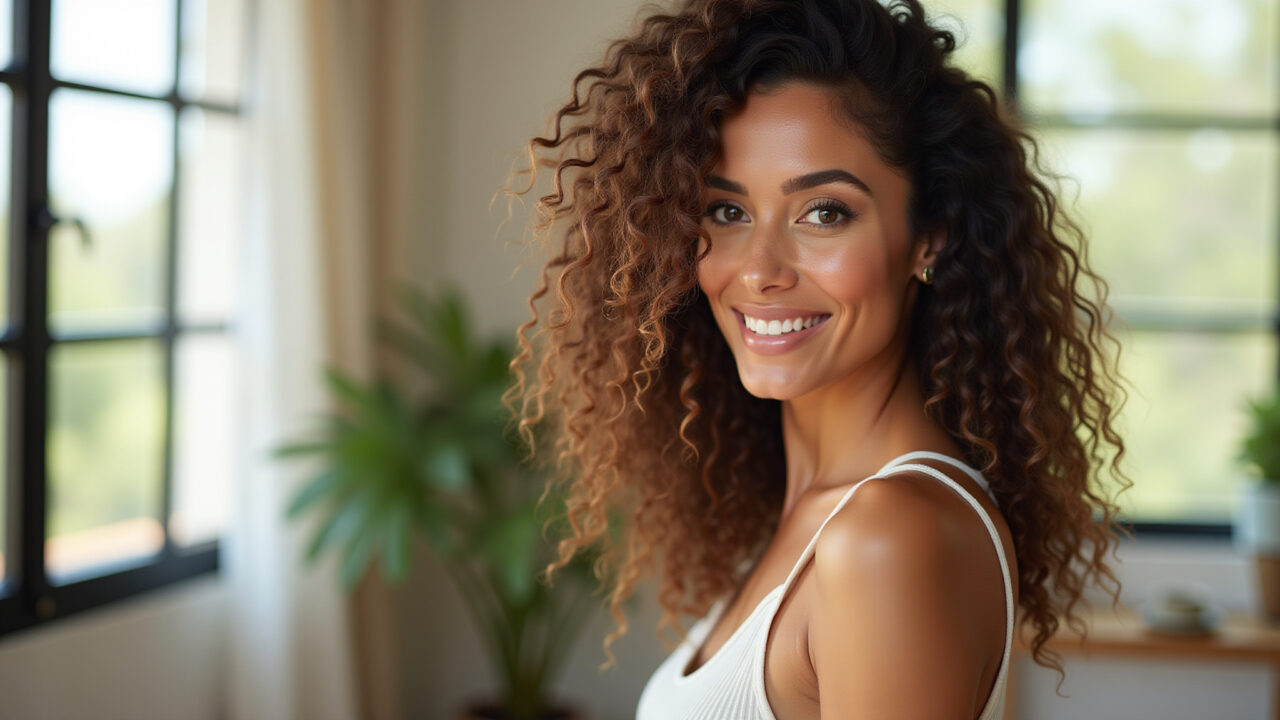 Cabelo solto com ondas naturais feitas em casa: despojado e moderno.
