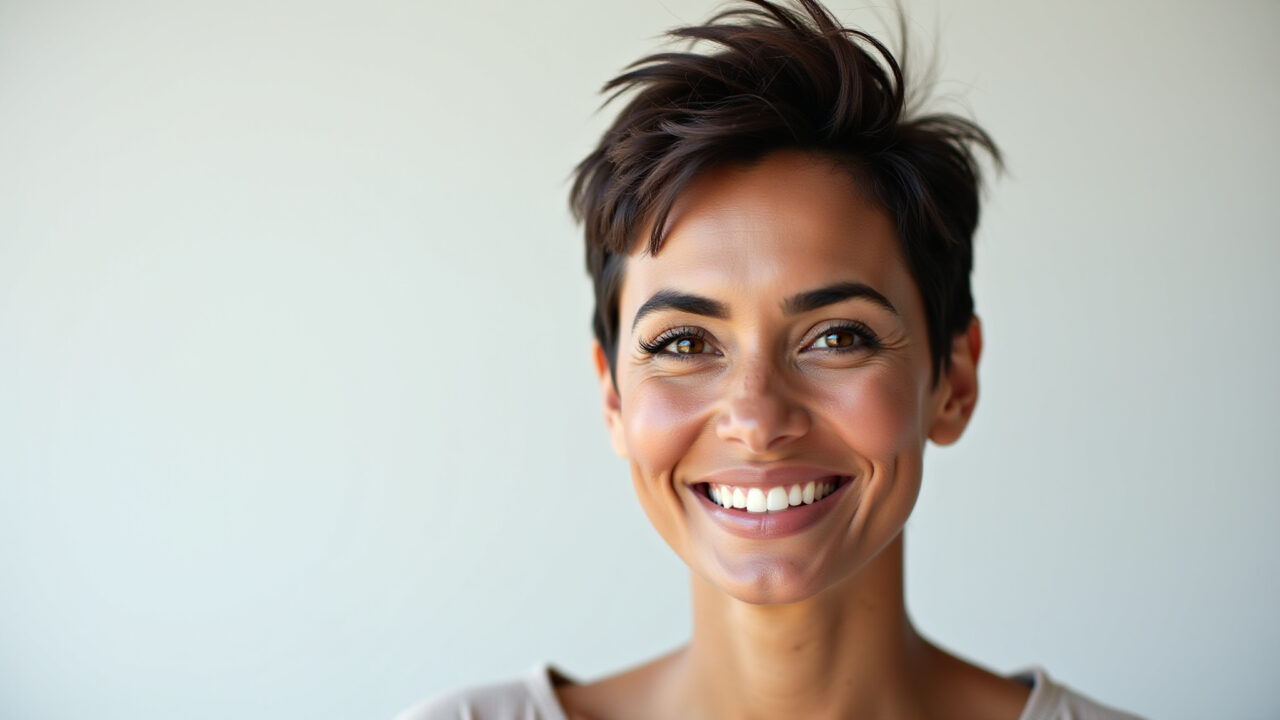 Pixie cut para rostos redondos: valorizando traços.