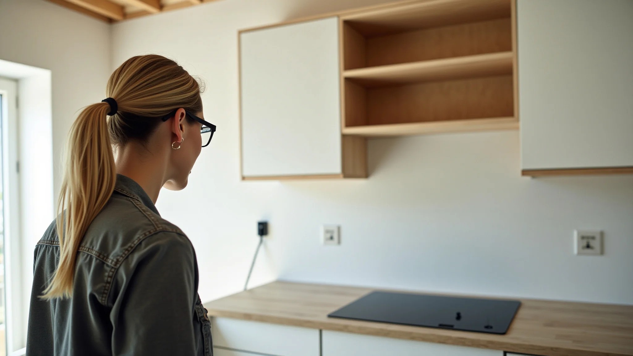 Inspeção profissional em cozinha em obra, com foco na qualidade e segurança.