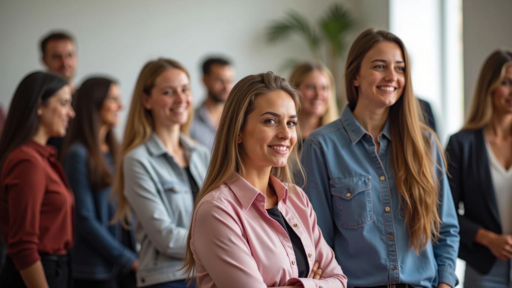 Troca de roupas entre amigas, grupo diverso de mulheres.