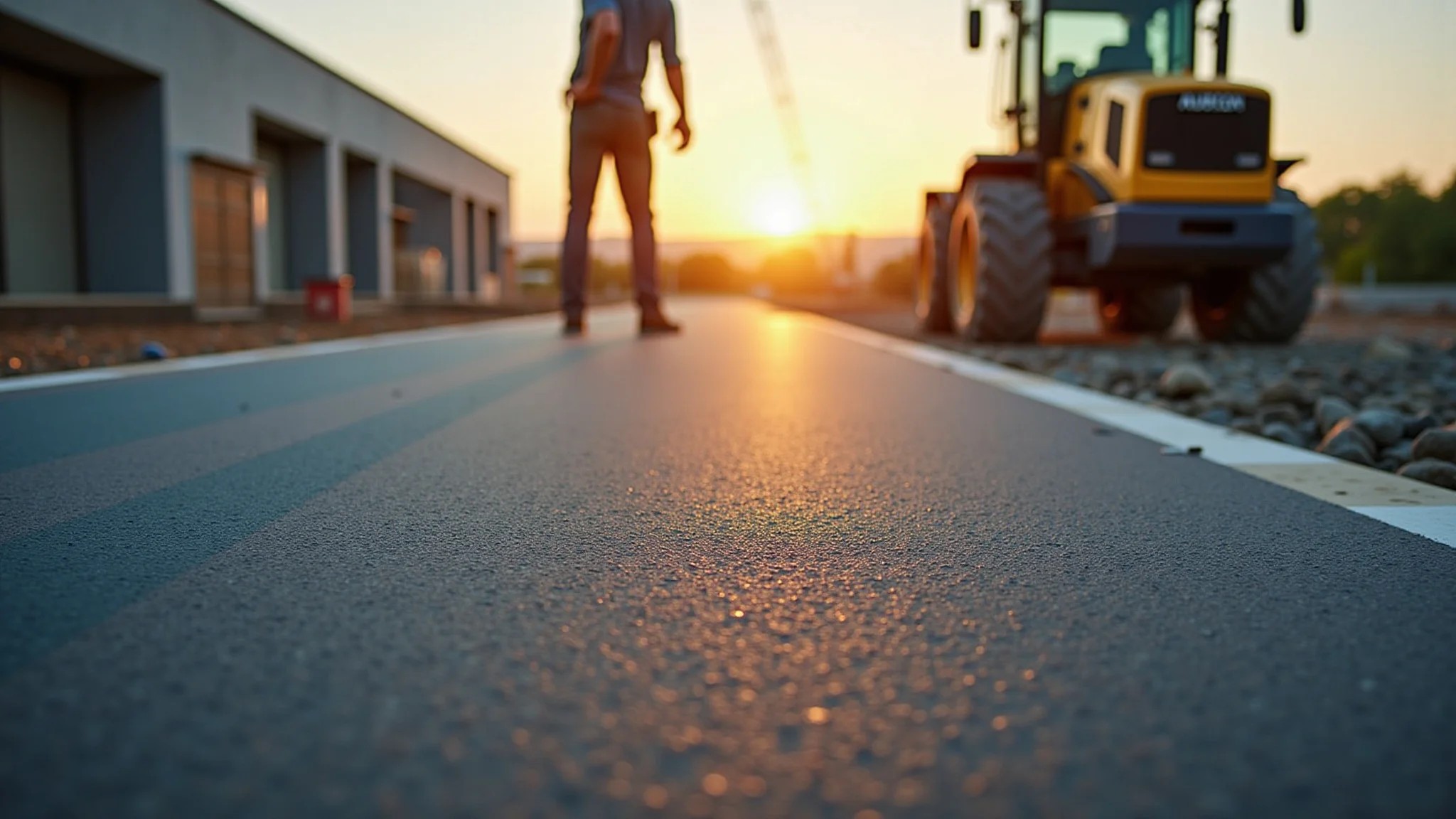 Piso de borracha em canteiro de obras, priorizando a segurança e conforto dos trabalhadores.