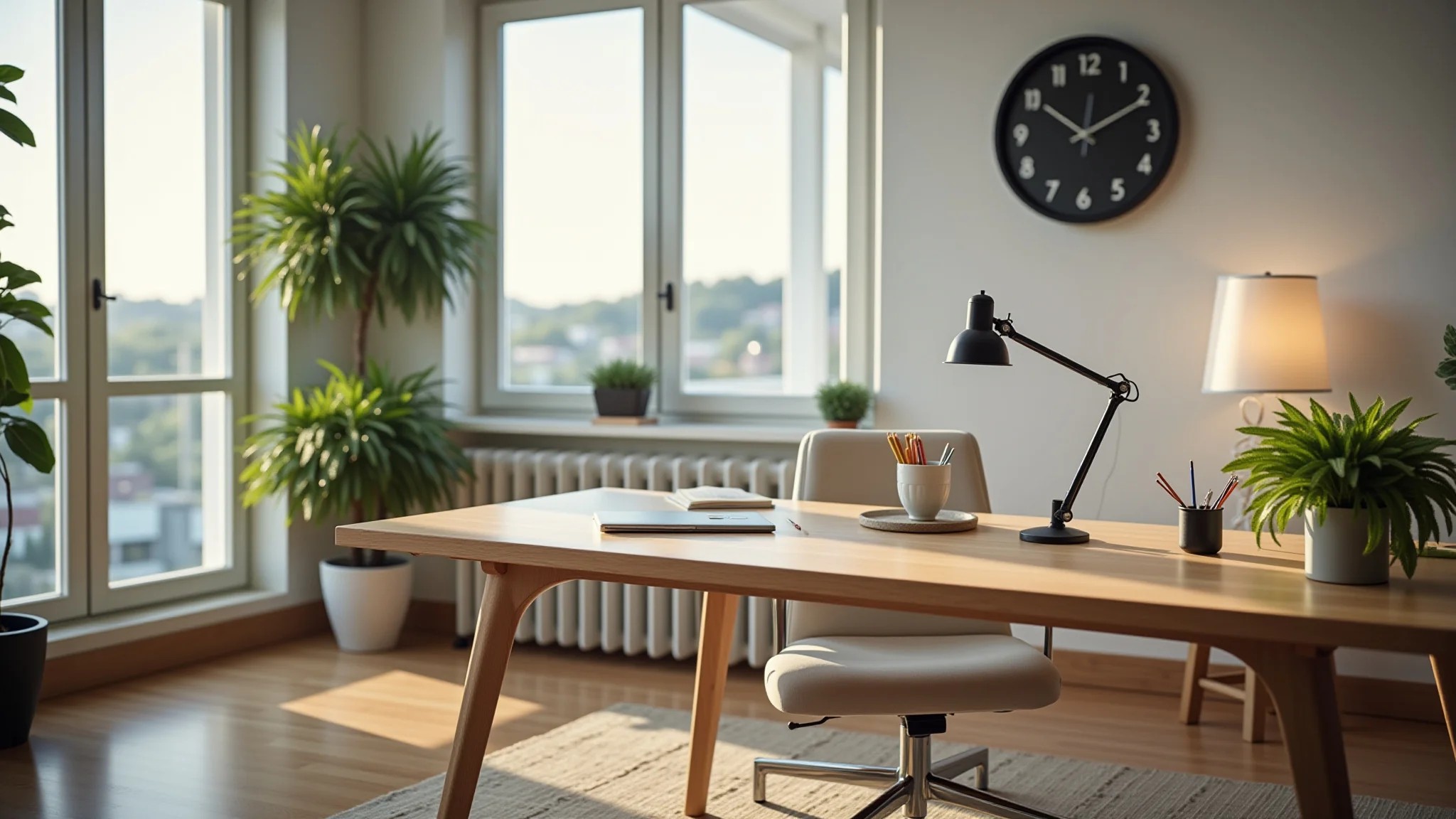 Mesa dobrável em home office pequeno, solução prática para otimizar o espaço.