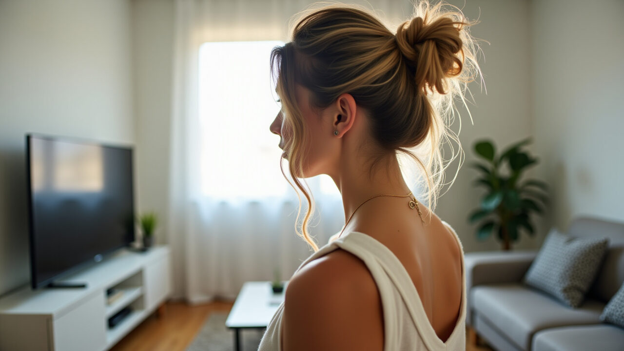 Coque despojado: penteado rápido e elegante para o trabalho.