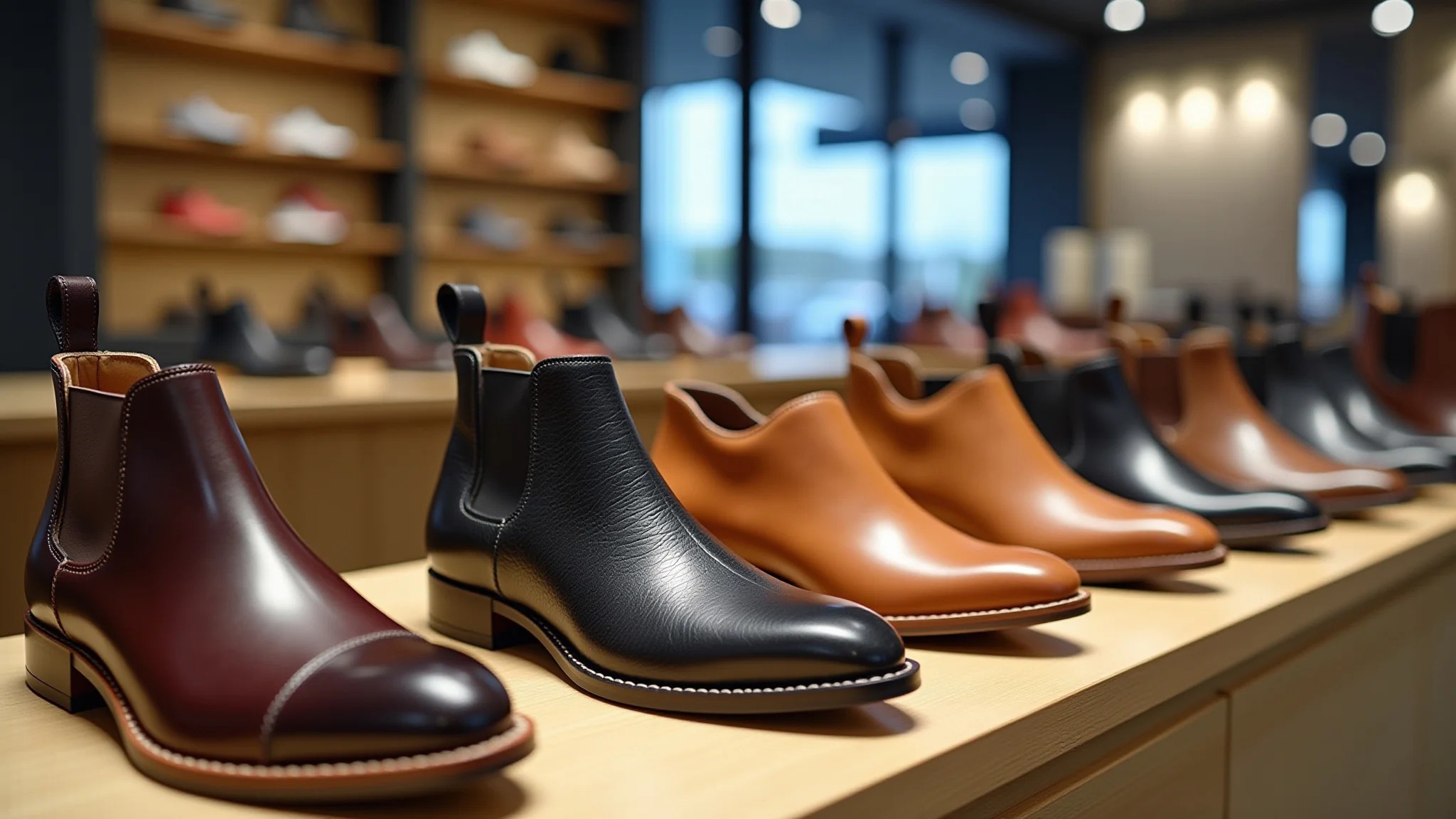 Sapatos Arezzo em vitrine de loja moderna com design brasileiro.