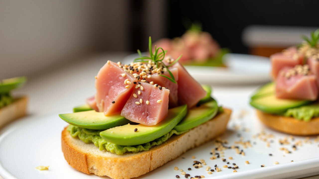 Crudo de Atum com Abacate e Gergelim, saboroso e nutritivo.