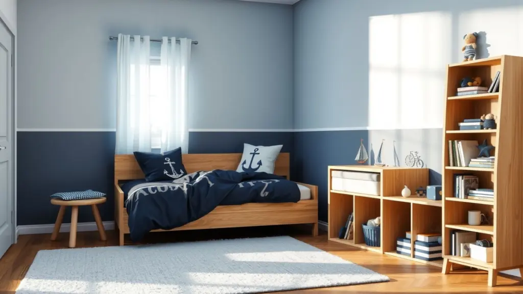 Quarto de Menino Azul: Explorando Tons e Texturas