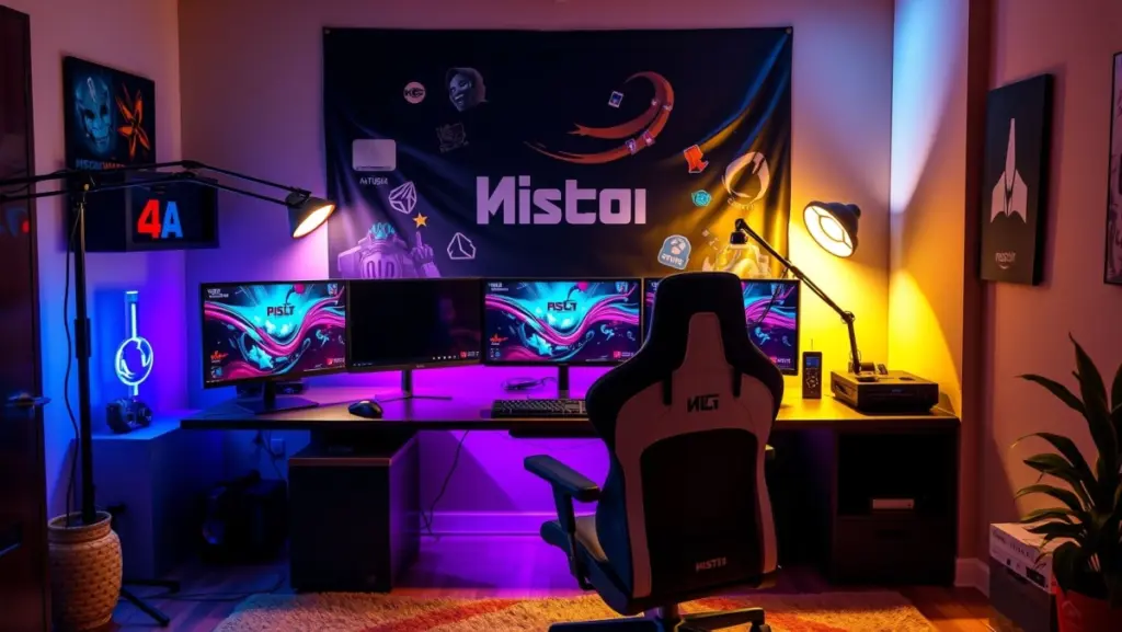 Quarto Gamer Menino: Área de Streaming e Conteúdo Digital