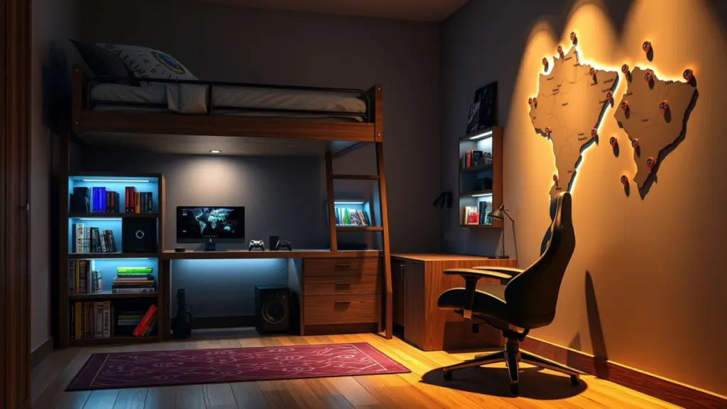 Quarto Gamer Menino Pequeno: Soluções Inteligentes de Armazenamento e Layout