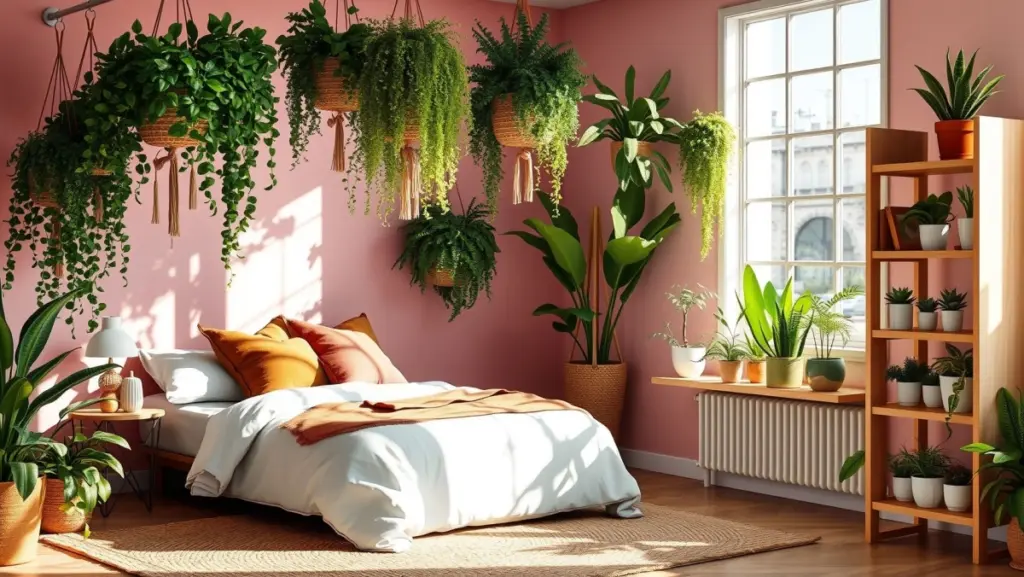 Quarto Rosa e Urban Jungle Integrando a Natureza